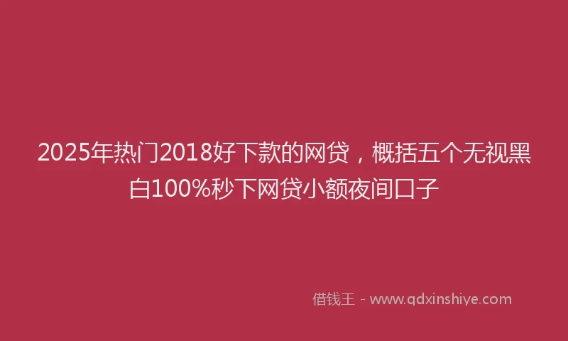 2025年热门2018好下款的网贷，概括五个无视黑白100%秒下网贷小额夜间口子