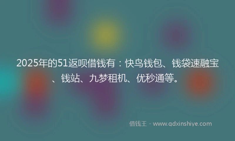 2025年的51返呗借钱有：快鸟钱包、钱袋速融宝、钱站、九梦租机、优秒通等。