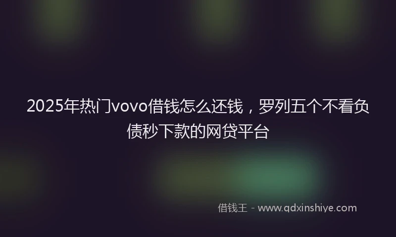2025年热门vovo借钱怎么还钱，罗列五个不看负债秒下款的网贷平台