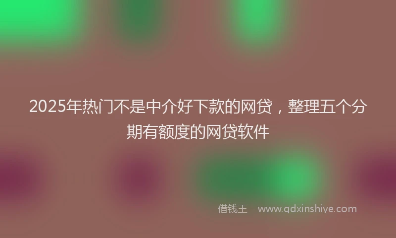 2025年热门不是中介好下款的网贷，整理五个分期有额度的网贷软件