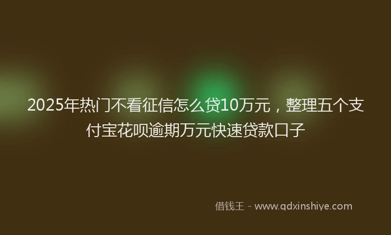 2025年热门不看征信怎么贷10万元，整理五个支付宝花呗逾期万元快速贷款口子