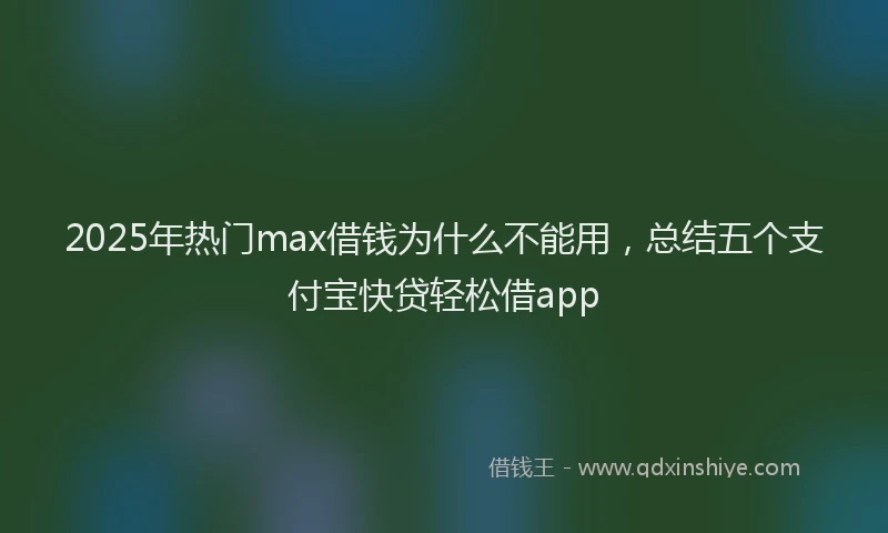 2025年热门max借钱为什么不能用，总结五个支付宝快贷轻松借app