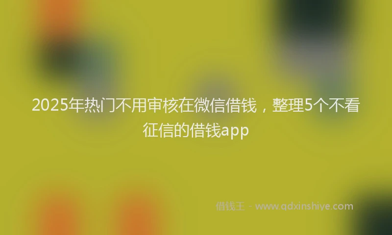 2025年热门不用审核在微信借钱，整理5个不看征信的借钱app