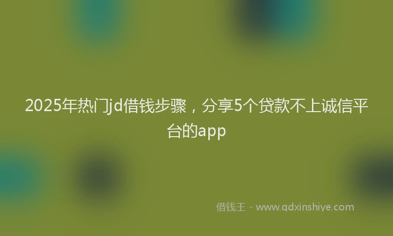 2025年热门jd借钱步骤，分享5个贷款不上诚信平台的app