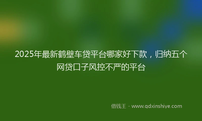 2025年最新鹤壁车贷平台哪家好下款，归纳五个网贷口子风控不严的平台