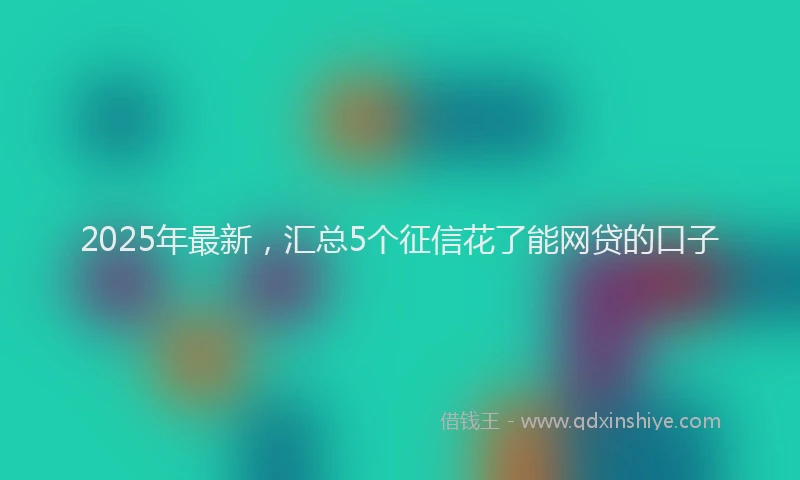 2025年最新，汇总5个征信花了能网贷的口子