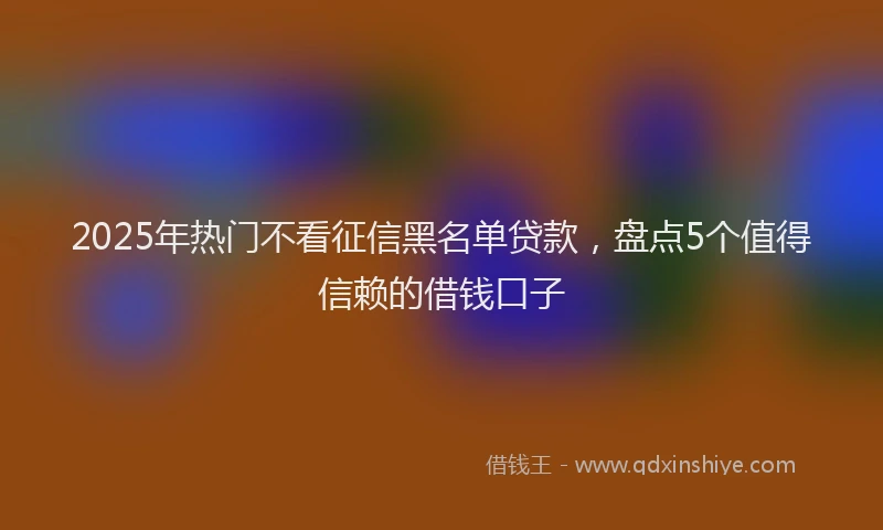 2025年热门不看征信黑名单贷款，盘点5个值得信赖的借钱口子
