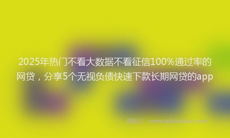 2025年热门不看大数据不看征信100%通过率的网贷，分享5个无视负债快速下款长期网贷的app