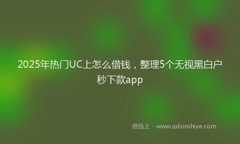 2025年热门UC上怎么借钱，整理5个无视黑白户秒下款app