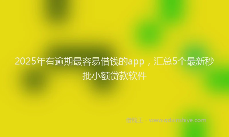 2025年有逾期最容易借钱的app，汇总5个最新秒批小额贷款软件