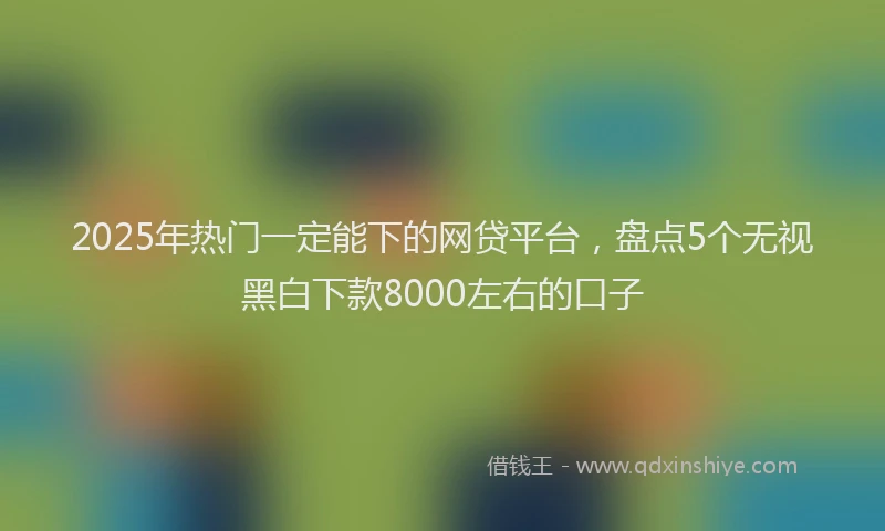2025年热门一定能下的网贷平台，盘点5个无视黑白下款8000左右的口子
