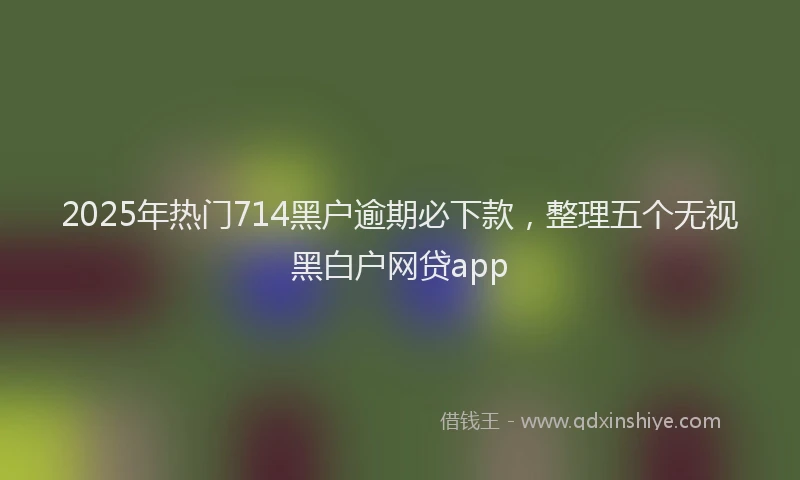 2025年热门714黑户逾期必下款，整理五个无视黑白户网贷app
