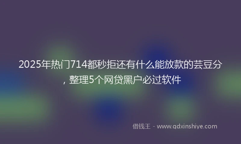 2025年热门714都秒拒还有什么能放款的芸豆分，整理5个网贷黑户必过软件