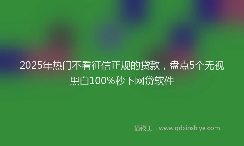 2025年热门不看征信正规的贷款，盘点5个无视黑白100%秒下网贷软件