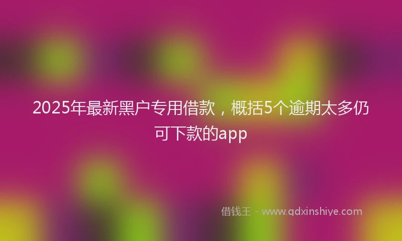 2025年最新黑户专用借款，概括5个逾期太多仍可下款的app