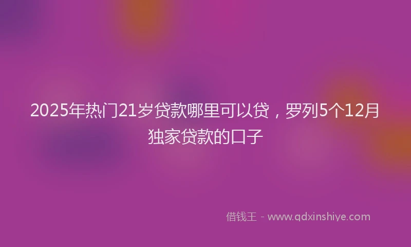 2025年热门21岁贷款哪里可以贷，罗列5个12月独家贷款的口子
