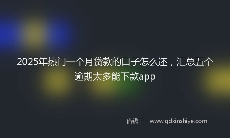 2025年热门一个月贷款的口子怎么还，汇总五个逾期太多能下款app
