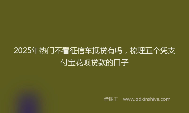 2025年热门不看征信车抵贷有吗，梳理五个凭支付宝花呗贷款的口子