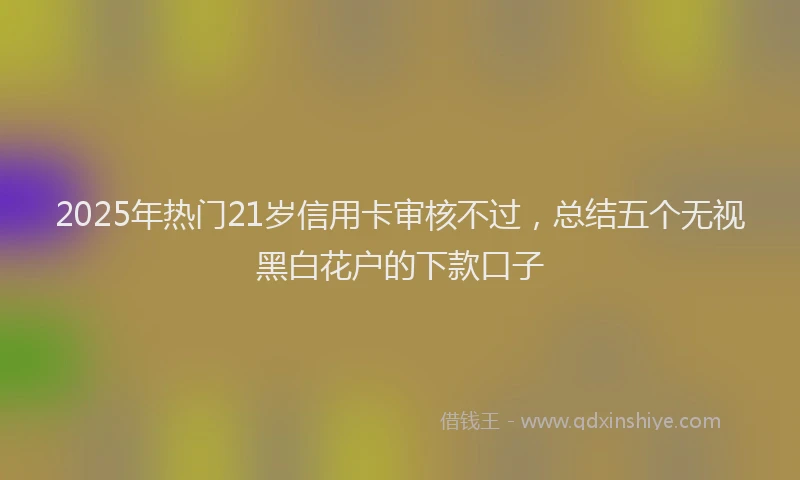 2025年热门21岁信用卡审核不过，总结五个无视黑白花户的下款口子