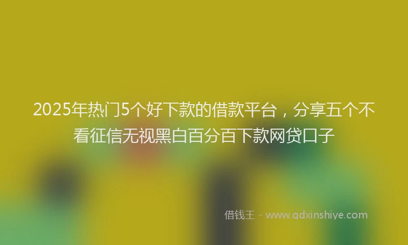 2025年热门5个好下款的借款平台，分享五个不看征信无视黑白百分百下款网贷口子