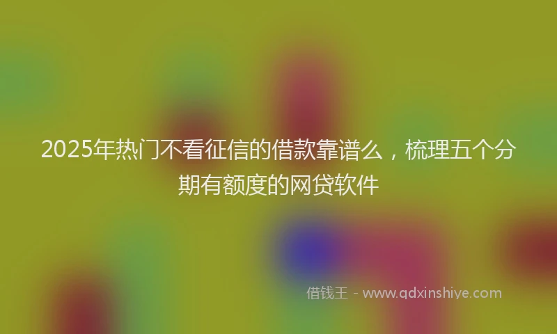 2025年热门不看征信的借款靠谱么，梳理五个分期有额度的网贷软件