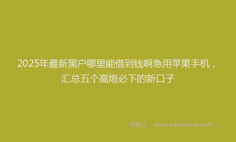 2025年最新黑户哪里能借到钱啊急用苹果手机，汇总五个高炮必下的新口子