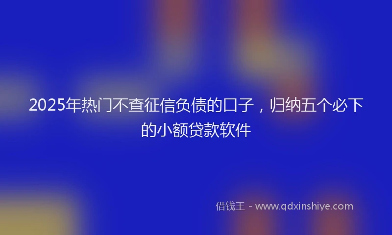 2025年热门不查征信负债的口子，归纳五个必下的小额贷款软件