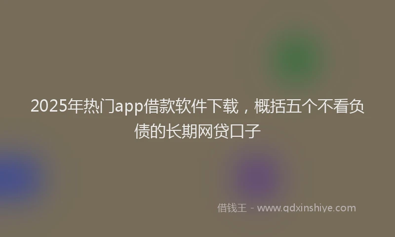 2025年热门app借款软件下载，概括五个不看负债的长期网贷口子