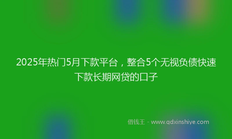 2025年热门5月下款平台，整合5个无视负债快速下款长期网贷的口子
