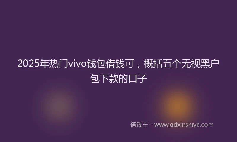 2025年热门vivo钱包借钱可，概括五个无视黑户包下款的口子