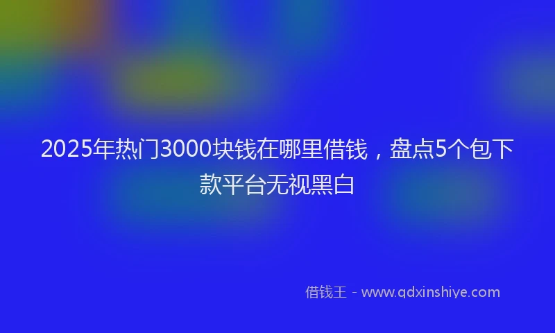 2025年热门3000块钱在哪里借钱，盘点5个包下款平台无视黑白