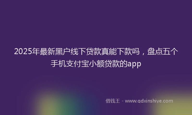 2025年最新黑户线下贷款真能下款吗，盘点五个手机支付宝小额贷款的app