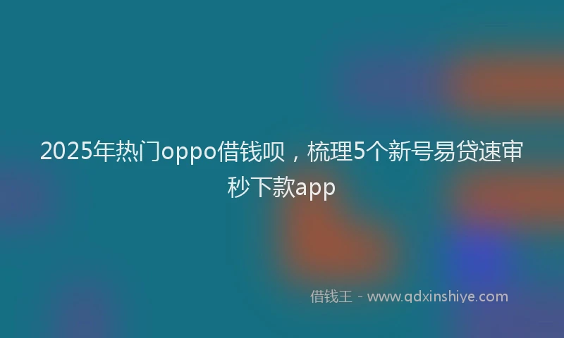 2025年热门oppo借钱呗，梳理5个新号易贷速审秒下款app