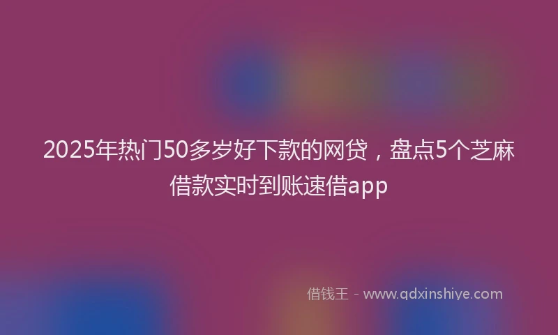 2025年热门50多岁好下款的网贷，盘点5个芝麻借款实时到账速借app