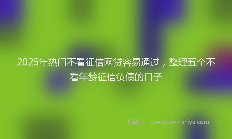 2025年热门不看征信网贷容易通过，整理五个不看年龄征信负债的口子