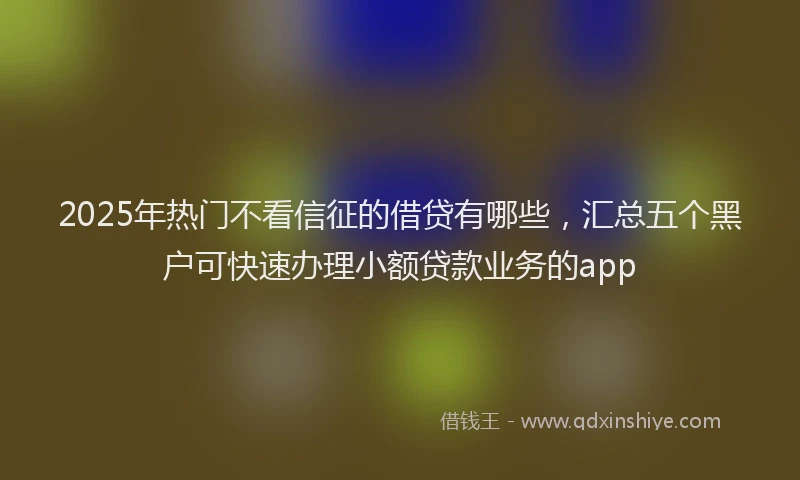 2025年热门不看信征的借贷有哪些，汇总五个黑户可快速办理小额贷款业务的app