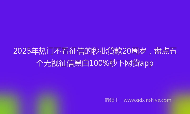 2025年热门不看征信的秒批贷款20周岁，盘点五个无视征信黑白100%秒下网贷app