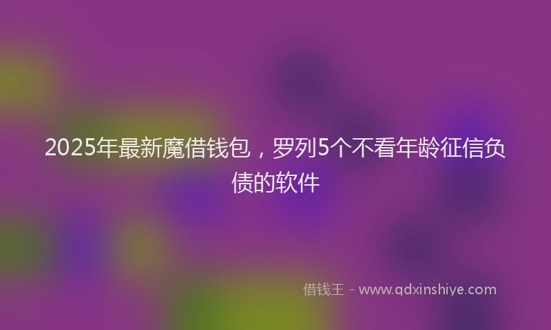 2025年最新魔借钱包，罗列5个不看年龄征信负债的软件