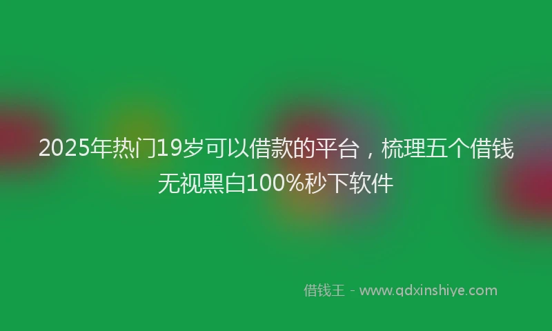 2025年热门19岁可以借款的平台，梳理五个借钱无视黑白100%秒下软件