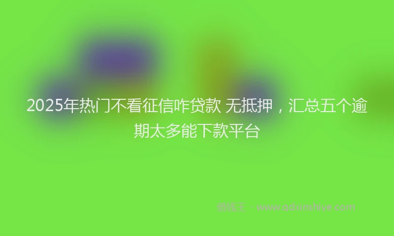 2025年热门不看征信咋贷款 无抵押，汇总五个逾期太多能下款平台