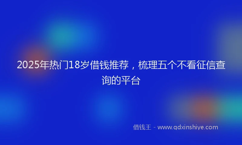 2025年热门18岁借钱推荐，梳理五个不看征信查询的平台