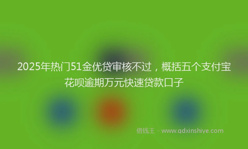 2025年热门51金优贷审核不过，概括五个支付宝花呗逾期万元快速贷款口子