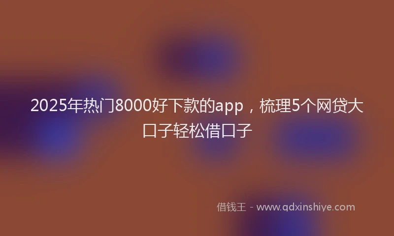 2025年热门8000好下款的app，梳理5个网贷大口子轻松借口子