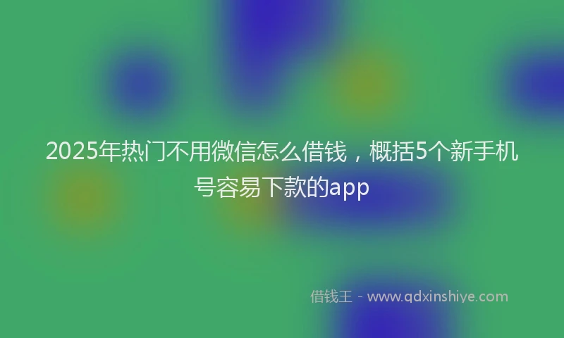2025年热门不用微信怎么借钱,概括5个新手机号容易下款的app