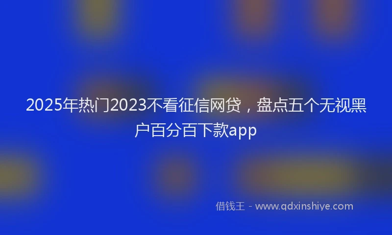 2025年热门2023不看征信网贷，盘点五个无视黑户百分百下款app
