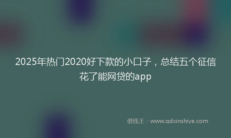 2025年热门2020好下款的小口子，总结五个征信花了能网贷的app