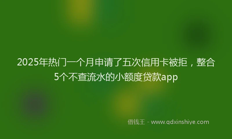 2025年热门一个月申请了五次信用卡被拒，整合5个不查流水的小额度贷款app