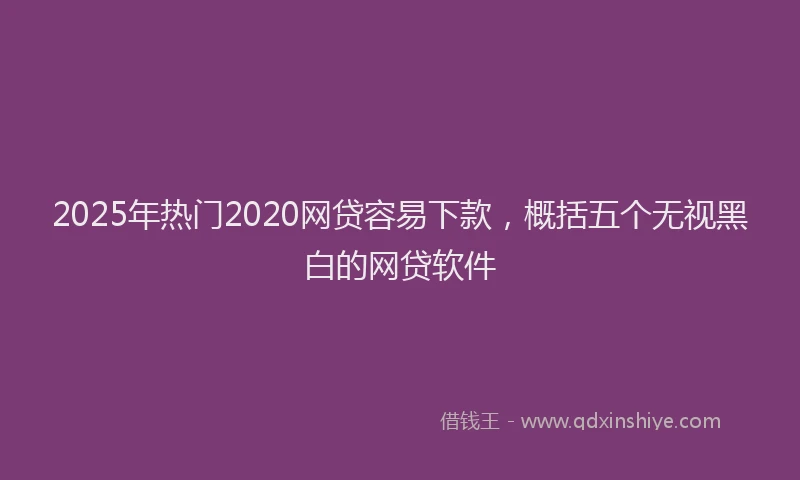 2025年热门2020网贷容易下款，概括五个无视黑白的网贷软件