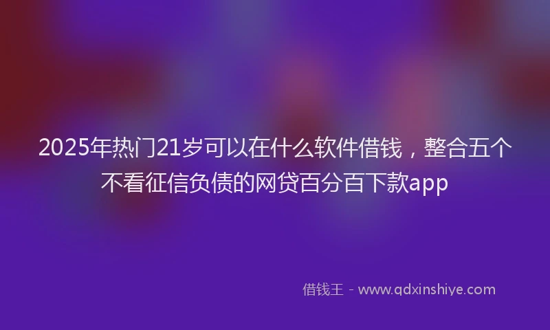 2025年热门21岁可以在什么软件借钱，整合五个不看征信负债的网贷百分百下款app