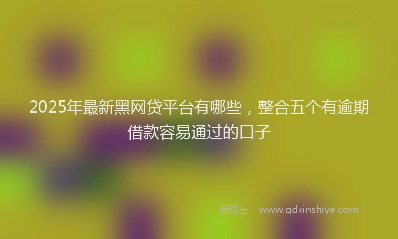 2025年最新黑网贷平台有哪些，整合五个有逾期借款容易通过的口子